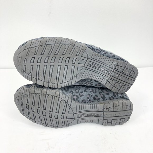 Skechers Earthy Chic Suede Biker Ankle Boots, Grey Leopard, Women's 8.5 Wide - Picture 6 of 8